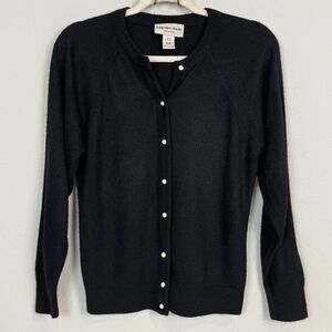 VTG Hampshire Studio Black Pearl Button Cardigan USA PP